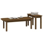 vidaXL Set măsuțe de cafea, 2 piese, maro miere, lemn masiv de pin