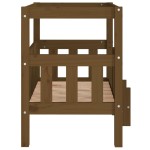 vidaXL Pat pentru câini, maro miere, 65,5x43x70 cm, lemn masiv de pin vidaXL Pat pentru câini, maro miere, 65,5x43x70 cm, lemn masiv de pin