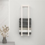 vidaXL Suport pentru prosoape, alb, 23x18x90 cm, lemn masiv de pin vidaXL Suport pentru prosoape, alb, 23x18x90 cm, lemn masiv de pin