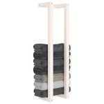 vidaXL Suport pentru prosoape, alb, 23x18x90 cm, lemn masiv de pin vidaXL Suport pentru prosoape, alb, 23x18x90 cm, lemn masiv de pin
