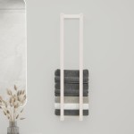 vidaXL Suport pentru prosoape, alb, 23x18x110 cm, lemn masiv de pin