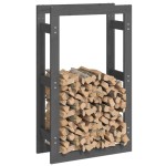 vidaXL Rastel pentru lemne de foc, gri, 60x25x100 cm, lemn masiv pin vidaXL Rastel pentru lemne de foc, gri, 60x25x100 cm, lemn masiv pin