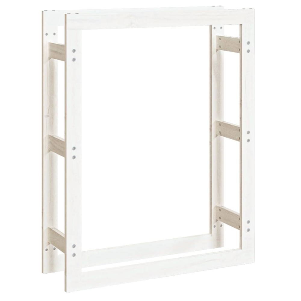 vidaXL Rastel pentru lemne de foc, alb, 80x25x100 cm, lemn masiv pin