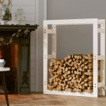 vidaXL Rastel pentru lemne de foc, alb, 80x25x100 cm, lemn masiv pin vidaXL Rastel pentru lemne de foc, alb, 80x25x100 cm, lemn masiv pin