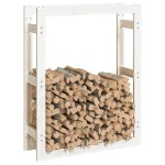 vidaXL Rastel pentru lemne de foc, alb, 80x25x100 cm, lemn masiv pin vidaXL Rastel pentru lemne de foc, alb, 80x25x100 cm, lemn masiv pin