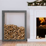 vidaXL Rastel pentru lemne de foc, gri, 80x25x100 cm, lemn masiv pin vidaXL Rastel pentru lemne de foc, gri, 80x25x100 cm, lemn masiv pin
