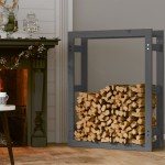 vidaXL Rastel pentru lemne de foc, gri, 80x25x100 cm, lemn masiv pin vidaXL Rastel pentru lemne de foc, gri, 80x25x100 cm, lemn masiv pin