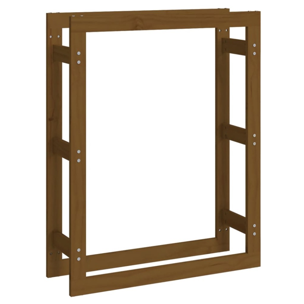 vidaXL Rastel lemne de foc, maro miere, 80x25x100 cm, lemn masiv pin