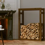 vidaXL Rastel lemne de foc, maro miere, 80x25x100 cm, lemn masiv pin vidaXL Rastel lemne de foc, maro miere, 80x25x100 cm, lemn masiv pin
