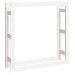 vidaXL Rastel pentru lemne de foc, alb, 100x25x100 cm, lemn masiv pin vidaXL Rastel pentru lemne de foc, alb, 100x25x100 cm, lemn masiv pin
