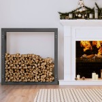 vidaXL Rastel pentru lemne de foc, gri, 100x25x100 cm, lemn masiv pin vidaXL Rastel pentru lemne de foc, gri, 100x25x100 cm, lemn masiv pin