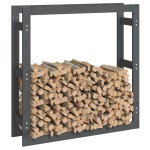 vidaXL Rastel pentru lemne de foc, gri, 100x25x100 cm, lemn masiv pin vidaXL Rastel pentru lemne de foc, gri, 100x25x100 cm, lemn masiv pin