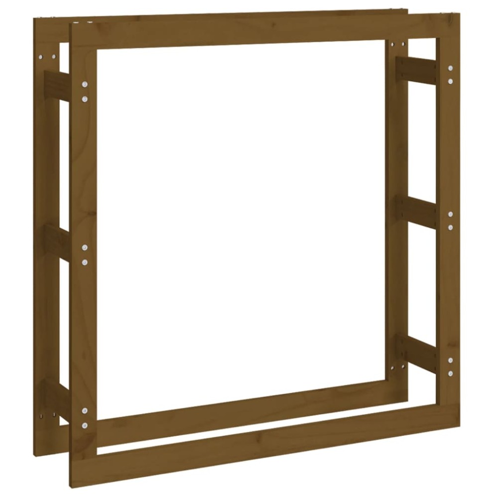 vidaXL Rastel lemne de foc, maro miere, 100x25x100 cm, lemn masiv pin