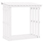 vidaXL Rastel pentru lemne de foc, alb, 108x64,5x109cm, lemn masiv pin