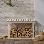 vidaXL Rastel pentru lemne de foc, alb, 108x64,5x77 cm, lemn masiv pin vidaXL Rastel pentru lemne de foc, alb, 108x64,5x77 cm, lemn masiv pin