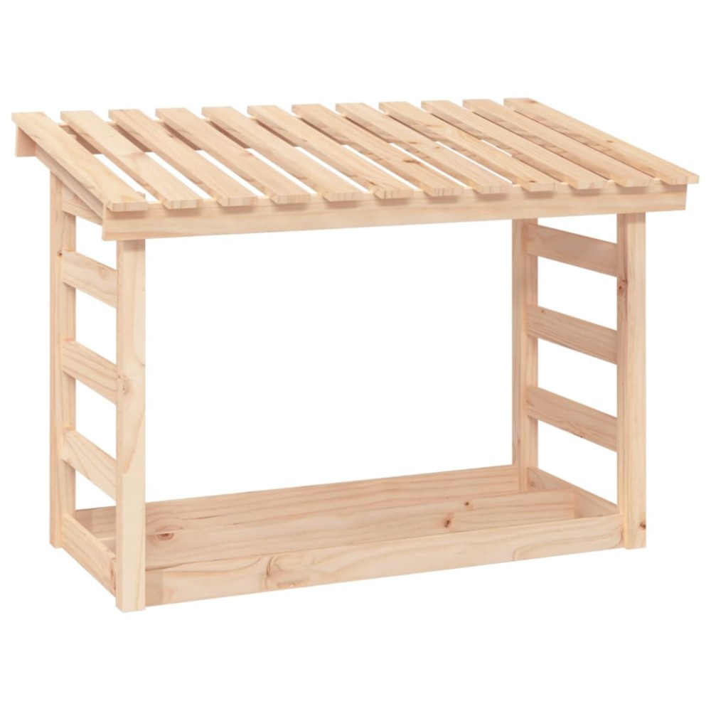 vidaXL Rastel pentru lemne de foc, 108x64,5x78 cm, lemn masiv pin