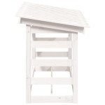 vidaXL Rastel pentru lemne de foc, alb, 108x64,5x78 cm, lemn masiv pin vidaXL Rastel pentru lemne de foc, alb, 108x64,5x78 cm, lemn masiv pin
