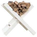 vidaXL Suport pentru bușteni alb 47x39,5x48 cm lemn masiv de pin