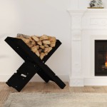 vidaXL Suport pentru bușteni negru 47x39,5x48 cm lemn masiv de pin