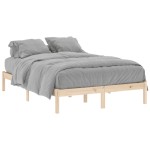 vidaXL Cadru de pat fără saltea, 137x190 cm, lemn masiv pin complet vidaXL Cadru de pat fără saltea, 137x190 cm, lemn masiv pin complet