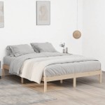 vidaXL Cadru de pat fără saltea, 152x203 cm, lemn masiv de pin, queen