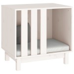 vidaXL Casă pentru câini, alb, 60x45x57 cm, lemn masiv de pin