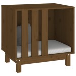 vidaXL Casă pentru câini, maro miere, 60x45x57 cm, lemn masiv de pin vidaXL Casă pentru câini, maro miere, 60x45x57 cm, lemn masiv de pin