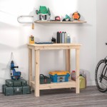 vidaXL Banc de lucru, 80x50x80 cm, lemn masiv pin vidaXL Banc de lucru, 80x50x80 cm, lemn masiv pin