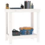vidaXL Banc de lucru, alb, 80x50x80 cm, lemn masiv pin vidaXL Banc de lucru, alb, 80x50x80 cm, lemn masiv pin