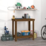 vidaXL Banc de lucru, maro miere, 80x50x80 cm, lemn masiv pin vidaXL Banc de lucru, maro miere, 80x50x80 cm, lemn masiv pin