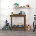 vidaXL Banc de lucru, maro miere, 80x50x80 cm, lemn masiv pin vidaXL Banc de lucru, maro miere, 80x50x80 cm, lemn masiv pin