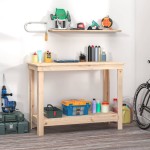 vidaXL Banc de lucru, 110x50x80 cm, lemn masiv pin vidaXL Banc de lucru, 110x50x80 cm, lemn masiv pin