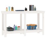 vidaXL Banc de lucru, alb, 140x50x80 cm, lemn masiv pin vidaXL Banc de lucru, alb, 140x50x80 cm, lemn masiv pin