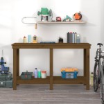vidaXL Banc de lucru, maro miere, 140x50x80 cm, lemn masiv pin vidaXL Banc de lucru, maro miere, 140x50x80 cm, lemn masiv pin