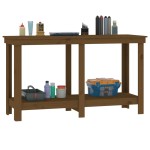 vidaXL Banc de lucru, maro miere, 140x50x80 cm, lemn masiv pin vidaXL Banc de lucru, maro miere, 140x50x80 cm, lemn masiv pin
