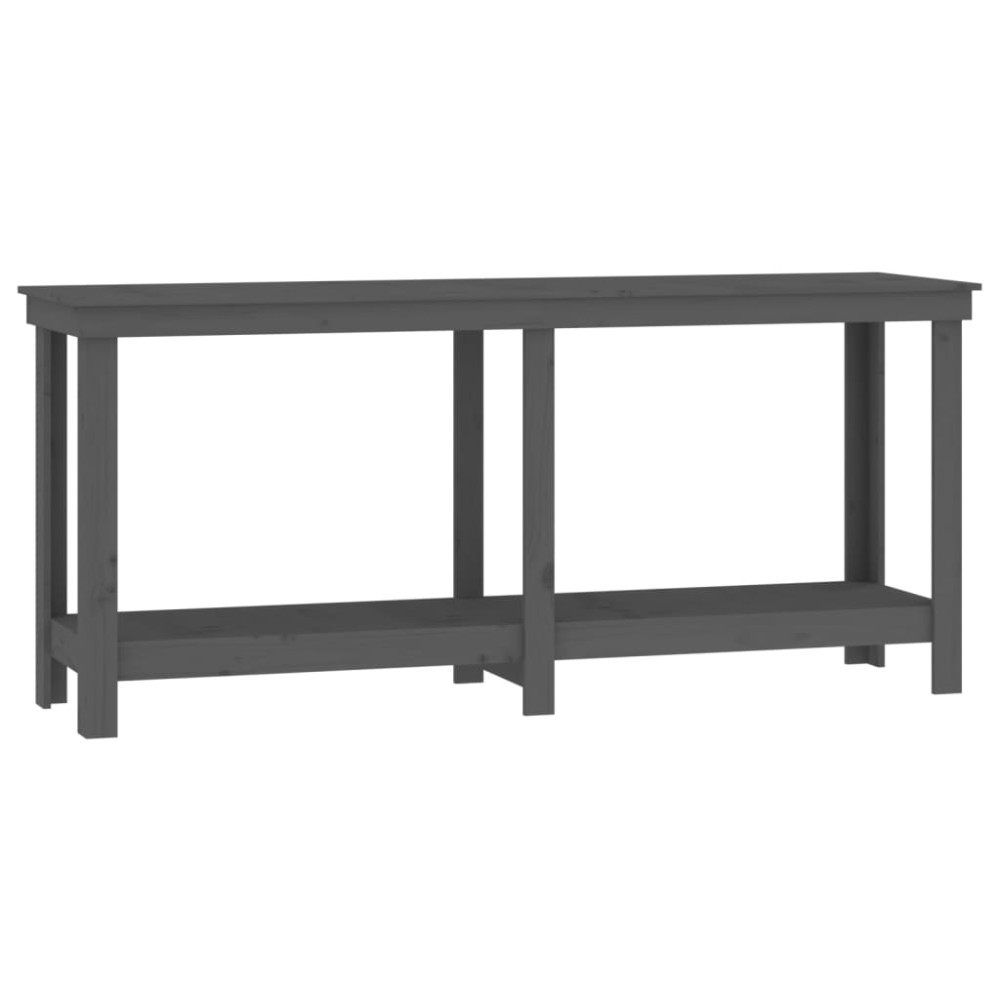 vidaXL Banc de lucru, gri, 180x50x80 cm, lemn masiv pin