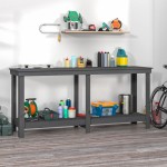 vidaXL Banc de lucru, gri, 180x50x80 cm, lemn masiv pin vidaXL Banc de lucru, gri, 180x50x80 cm, lemn masiv pin