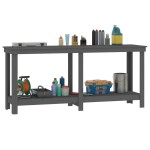 vidaXL Banc de lucru, gri, 180x50x80 cm, lemn masiv pin vidaXL Banc de lucru, gri, 180x50x80 cm, lemn masiv pin