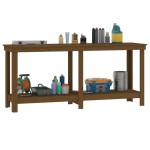 vidaXL Banc de lucru, maro miere, 180x50x80 cm, lemn masiv pin