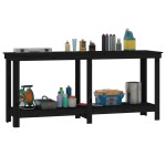 vidaXL Banc de lucru, negru, 180x50x80 cm, lemn masiv pin vidaXL Banc de lucru, negru, 180x50x80 cm, lemn masiv pin