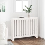 vidaXL Mască pentru calorifer, alb, 108,5x19x84 cm, lemn masiv de pin vidaXL Mască pentru calorifer, alb, 108,5x19x84 cm, lemn masiv de pin