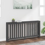 vidaXL Mască pentru calorifer, gri, 169x19x84 cm, lemn masiv de pin vidaXL Mască pentru calorifer, gri, 169x19x84 cm, lemn masiv de pin