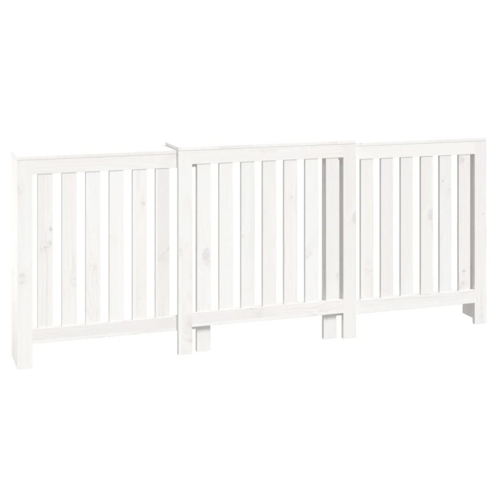 vidaXL Mască pentru calorifer, alb, 210x21x85 cm, lemn masiv de pin