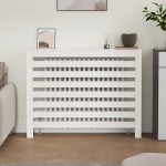 vidaXL Mască pentru calorifer, alb, 108,5x19x84 cm, lemn masiv de pin vidaXL Mască pentru calorifer, alb, 108,5x19x84 cm, lemn masiv de pin