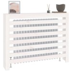 vidaXL Mască pentru calorifer, alb, 108,5x19x84 cm, lemn masiv de pin vidaXL Mască pentru calorifer, alb, 108,5x19x84 cm, lemn masiv de pin
