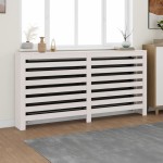 vidaXL Mască pentru calorifer, alb, 169x19x84 cm, lemn masiv de pin vidaXL Mască pentru calorifer, alb, 169x19x84 cm, lemn masiv de pin