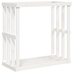 vidaXL Suport bușteni de exterior, alb, 108x52x106 cm, lemn masiv pin vidaXL Suport bușteni de exterior, alb, 108x52x106 cm, lemn masiv pin
