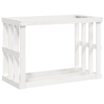 vidaXL Suport bușteni de exterior, alb, 108x52x74 cm, lemn masiv pin vidaXL Suport bușteni de exterior, alb, 108x52x74 cm, lemn masiv pin