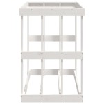 vidaXL Suport bușteni de exterior, alb, 108x52x74 cm, lemn masiv pin vidaXL Suport bușteni de exterior, alb, 108x52x74 cm, lemn masiv pin