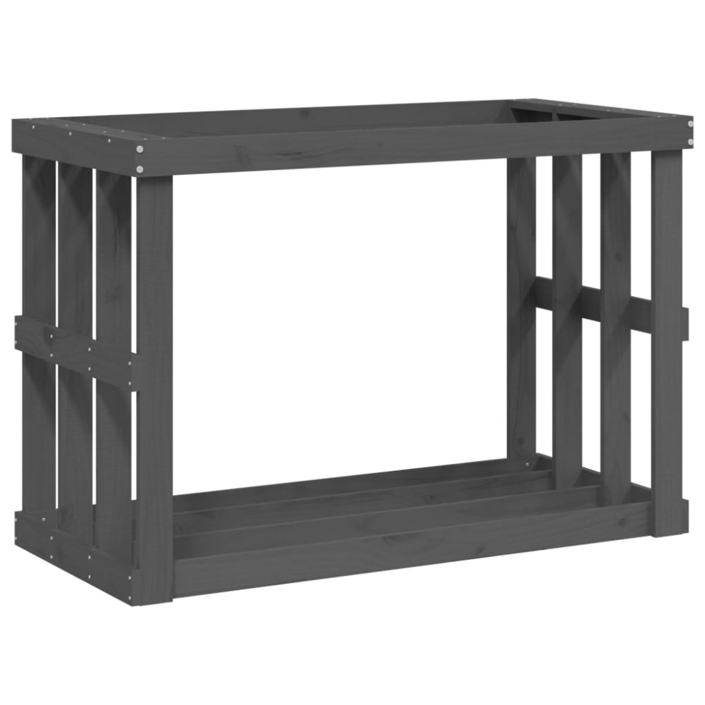vidaXL Suport bușteni de exterior, gri, 108x52x74 cm, lemn masiv pin
